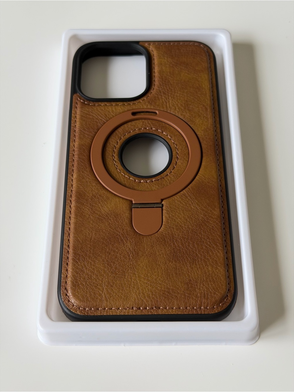 iPhone 13 Pro Max Four Leather MagSafe-Compatible Phone Case - Brown